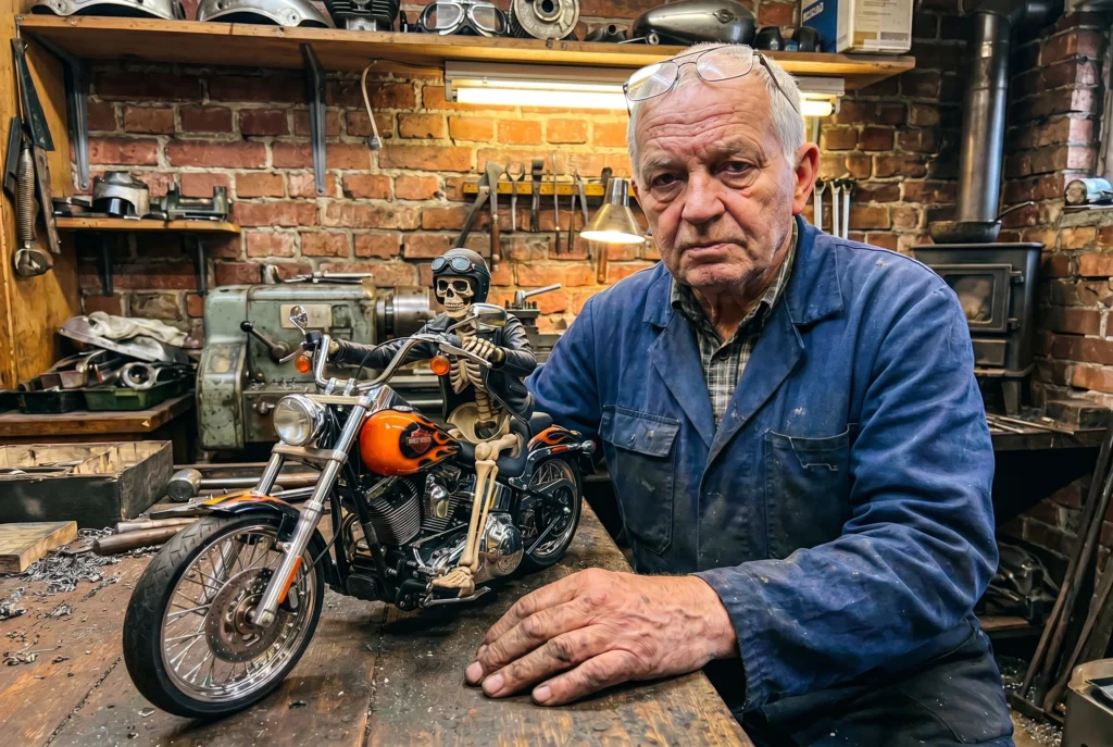 Dieter in his metal workshop